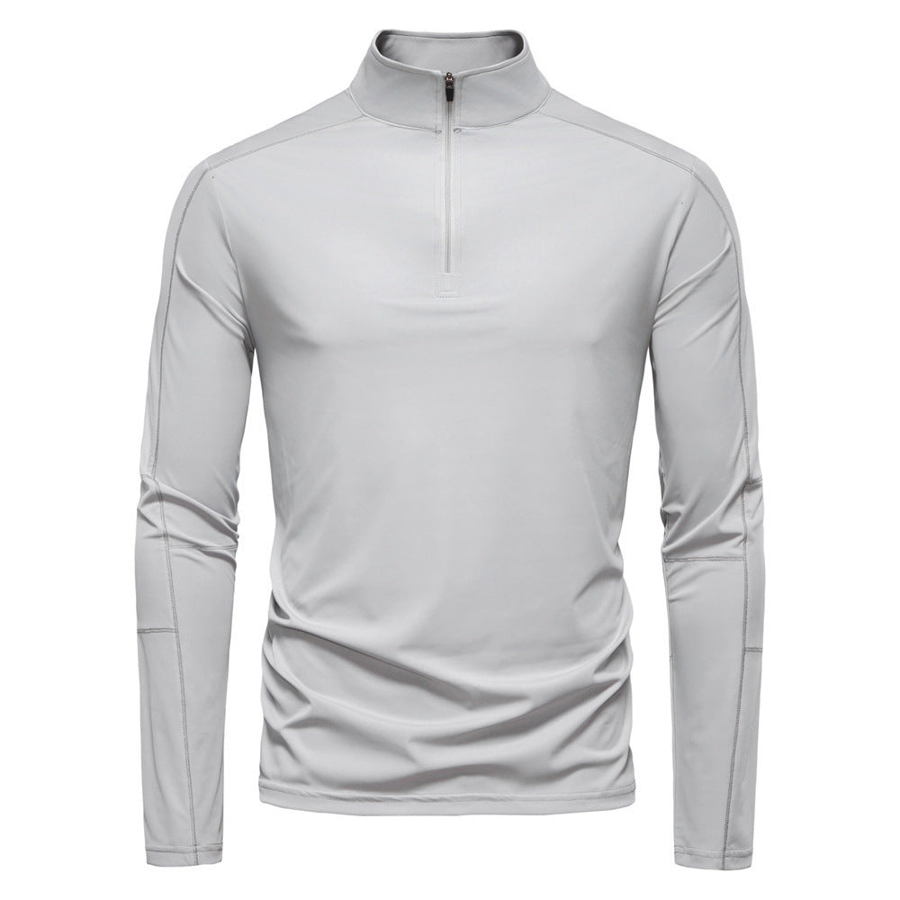Herren nan Funktions-Langarmshirt mit Stehkragen und halbem Reißverschluss Drune