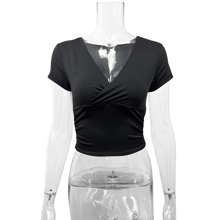 Damen Kurzarm-bodycon Oberteil Drune