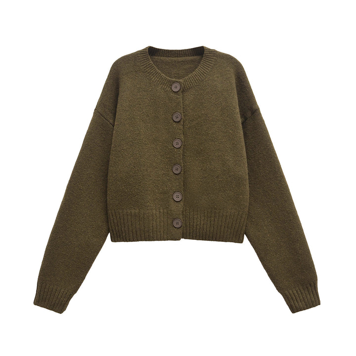 Femme Cozy Cropped Cardigan mit Knopfverschluss Drune
