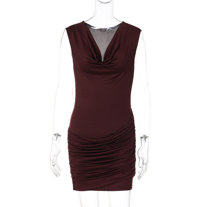 Damen Elegantes Wickelkleid mit raffinierten Rüschendetails und verführerischem V-Ausschnitt Drune