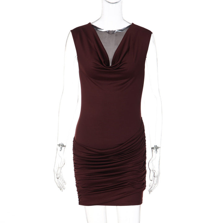 Damen Elegantes Wickelkleid mit raffinierten Rüschendetails und verführerischem V-Ausschnitt Drune