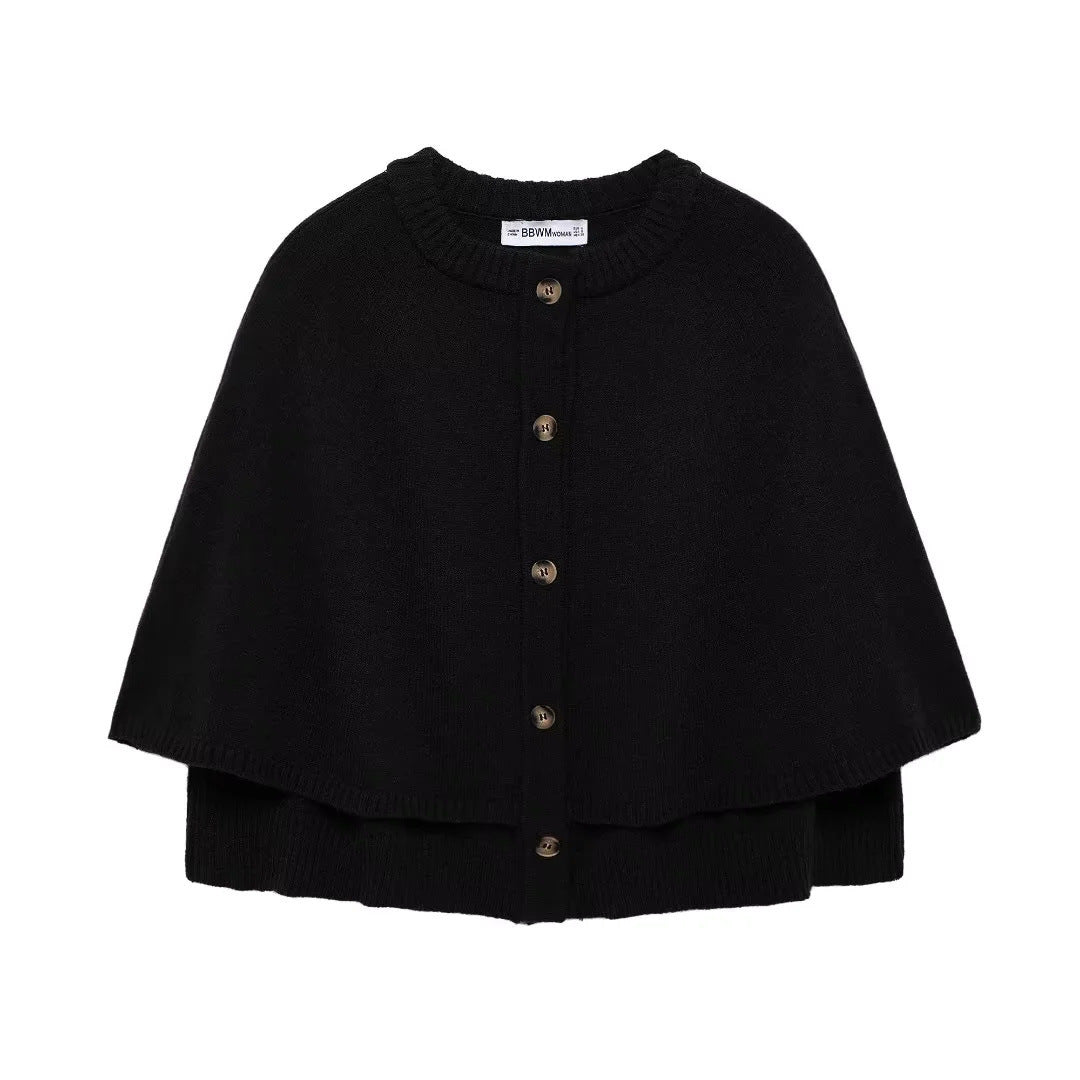 Damen Wolle Umhangjacke Drune