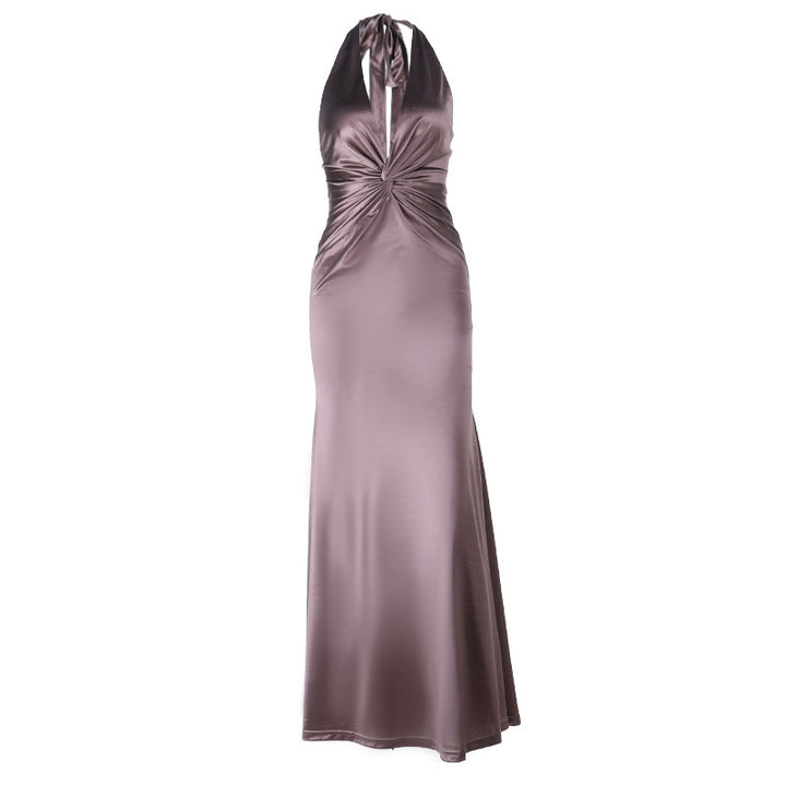 Damen glamouröses Maxikleid mit tiefem V-Ausschnitt und figurformendem Design Drune