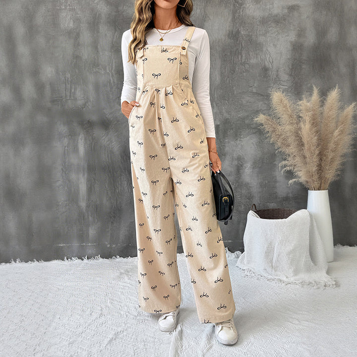 Damen Latzhose mit floralem Druck und praktischem Schnitt Drune