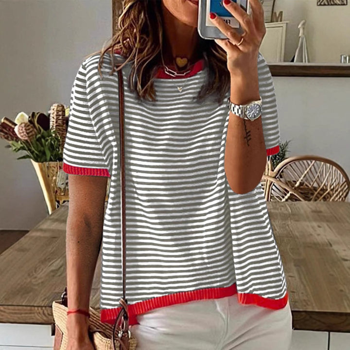 Damen Freizeitshirt mit gestreiftem Design Drune