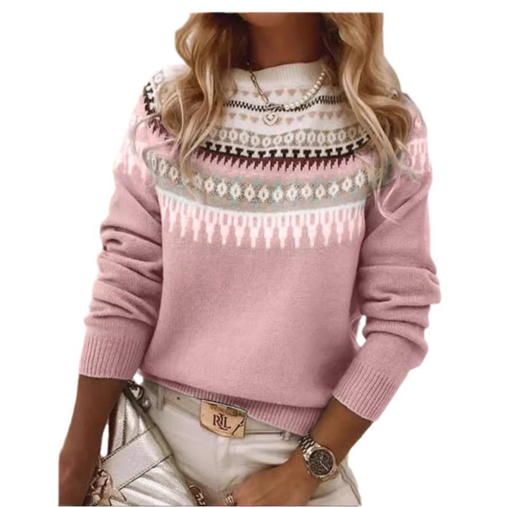 Damen Pullover im skandinavischen Strickdesign mit verspieltem Muster Drune
