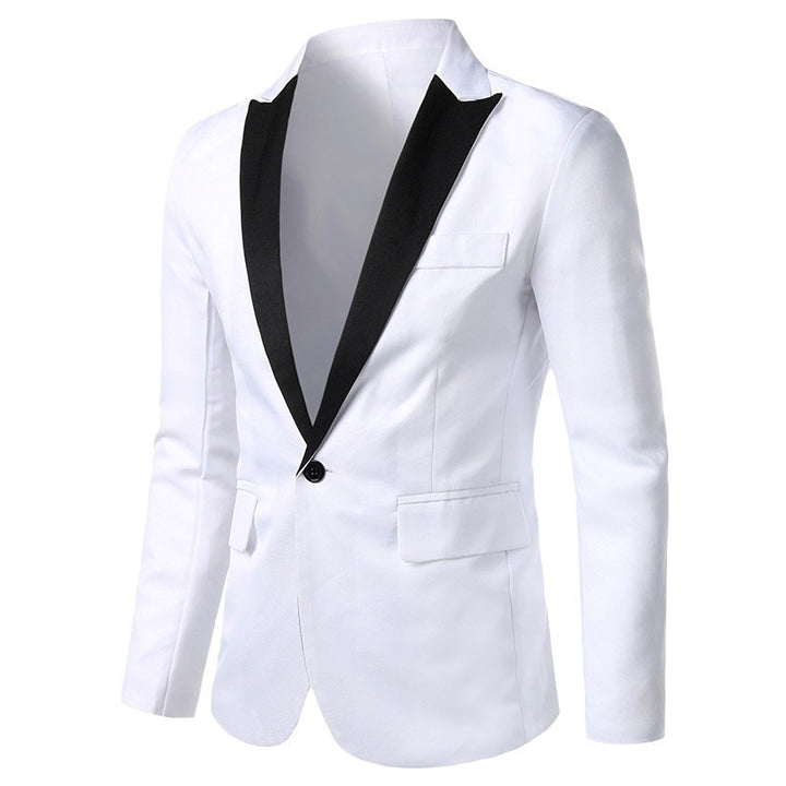 Herren eleganter Smoking-Blazer mit satinierter Kragenpartie Drune