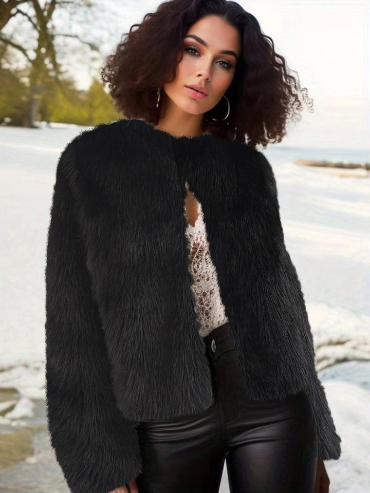 Damen Trendige Plüschjacke Drune