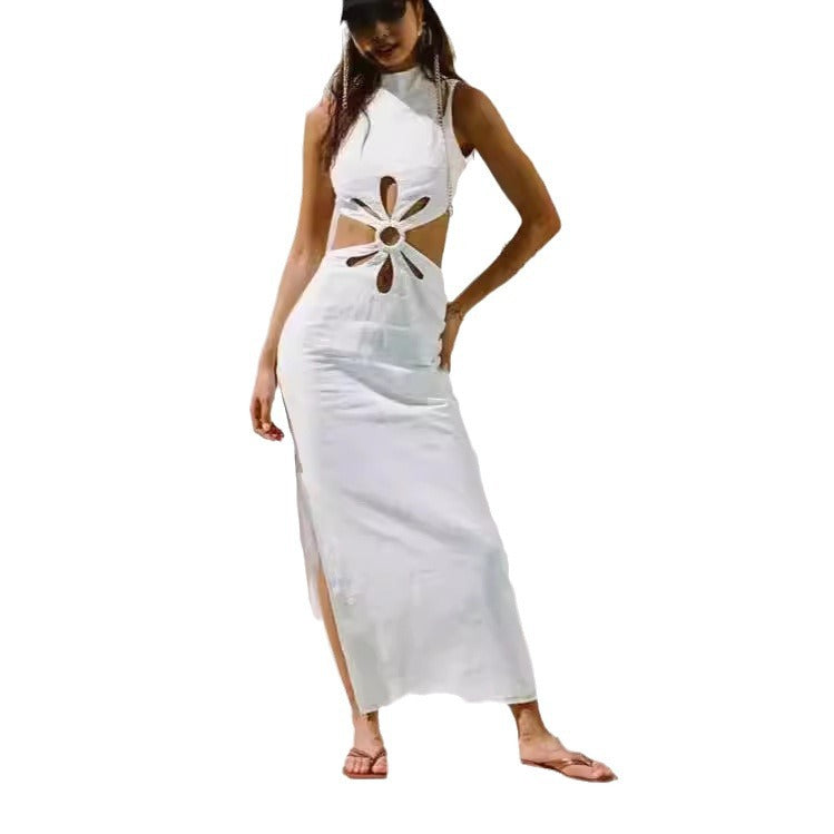 Damen Elegantes Maxikleid mit Cut-Out-Details und hohem Schlitz Drune