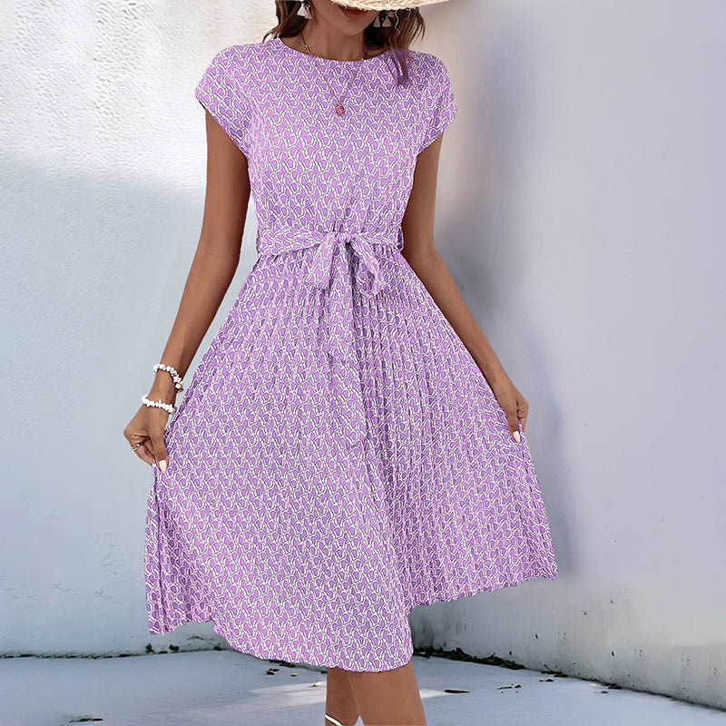 Damen Midikleid mit asymmetrischem Schnitt und modischem Bindegürtel Drune