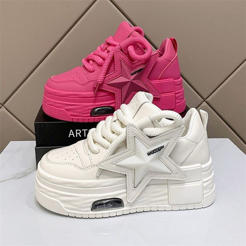 Damen Plattform-Sneaker mit modischem Stern-Design und bequemer Dämpfung Drune