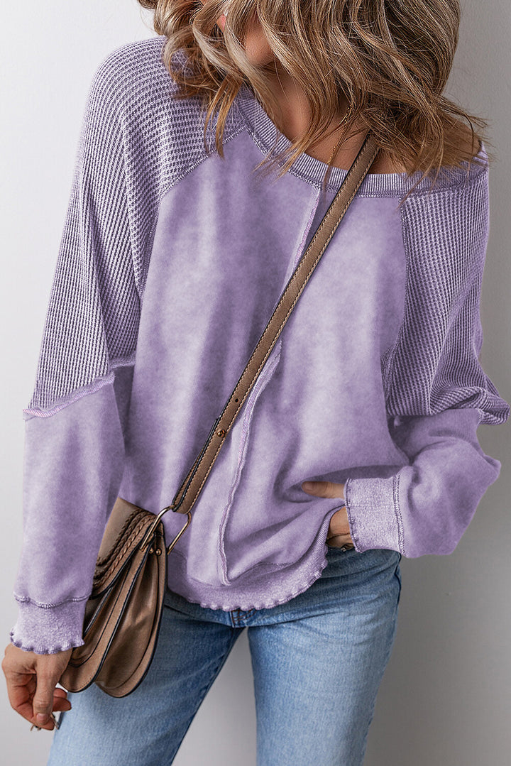Damen lässiger Oversized-Pullover mit strukturiertem Material und weitem Schnitt Drune