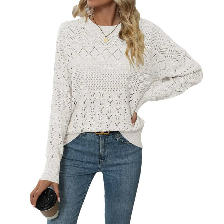 Damen Großer Strickpullover mit einzigartiger Lochmuster-Optik und lässigen Überschnittenen Ärmeln Drune
