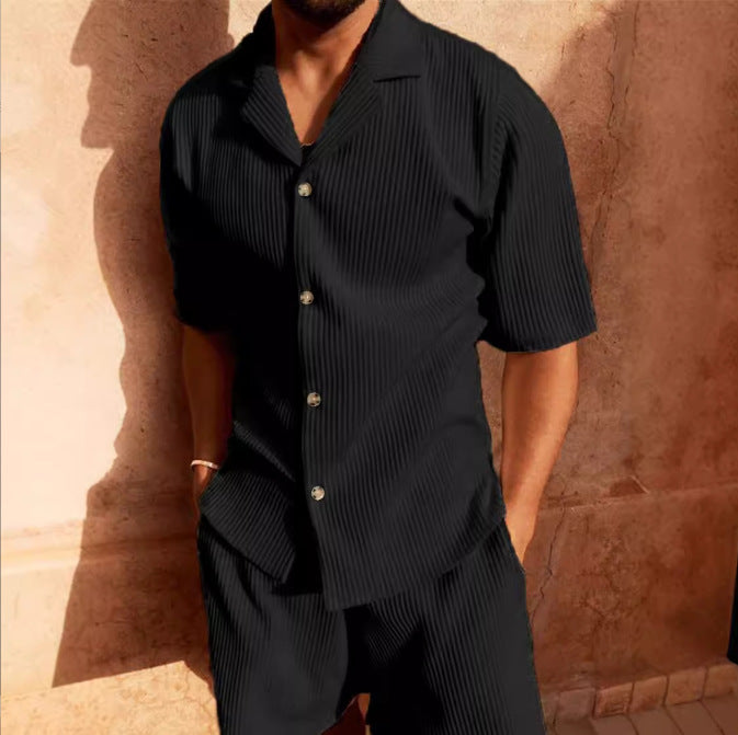 Herren Kurzarm Hemd und Shorts Set Drune