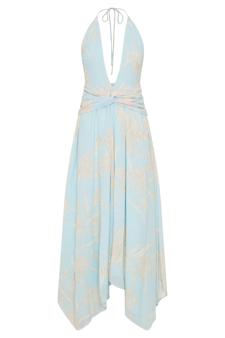 Damen Elegantes Wickelkleid mit tiefem V-Ausschnitt und floralem Design Drune