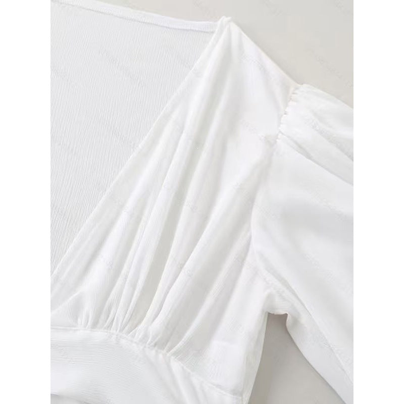Damen Wickelbluse mit langem Arm und elegantem V-Ausschnitt Drune