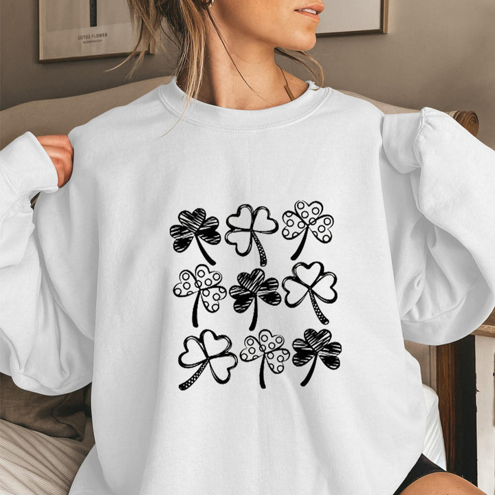 Damen Sweatshirt mit verspieltem Kleeblatt-Motiv Drune