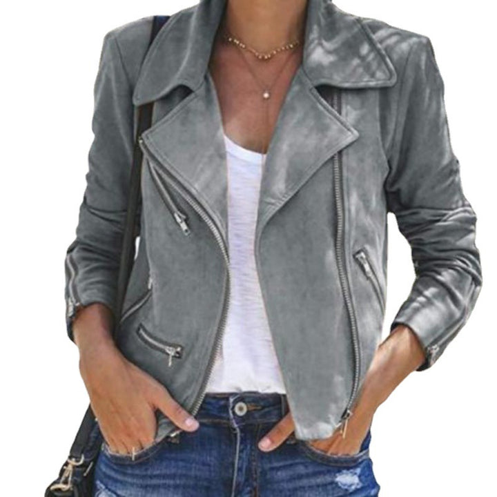 Damen Bikerjacke im modernen Wildleder-Look Drune