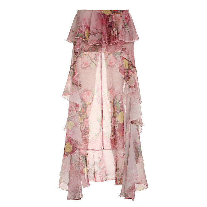 Damen Rock mit floralen Volantdetails Drune
