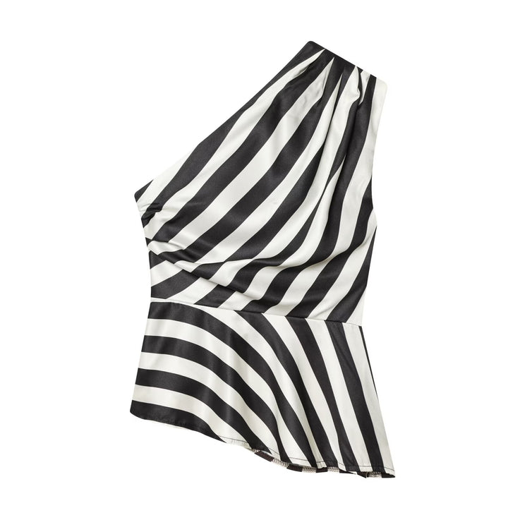 Damen asymmetrisches Oberteil mit Raffungen Drune