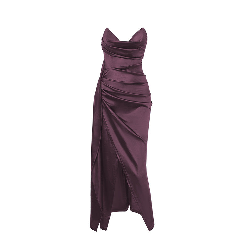 Damen figurbetontes Abendkleid mit asymmetrischem Saum und elegantem Schnitt Drune