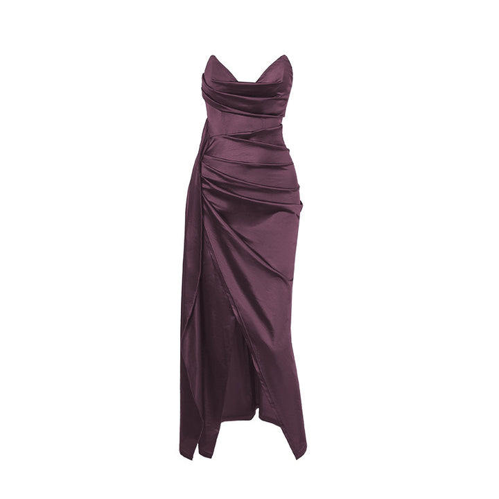 Damen figurbetontes Abendkleid mit asymmetrischem Saum und elegantem Schnitt Drune