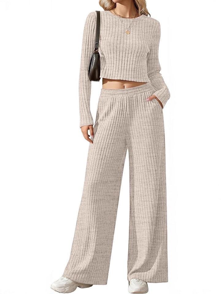 Damen elegantes und lässiges Strickensemble mit weitem Schnitt Drune