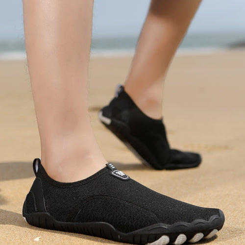 Damen nan leichte und flexible Wasserschuhe mit atmungsaktivem Strick-Obermaterial und rutschfester Profilsohle Drune