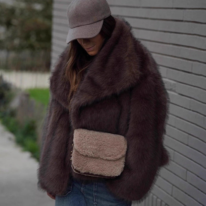 Damen Fashionable Plüschjacke Drune