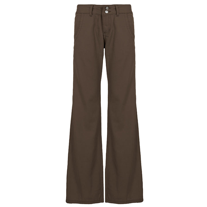 Damen lässige Flared Jeanshose mit hohem Bund und weitem Bein Drune