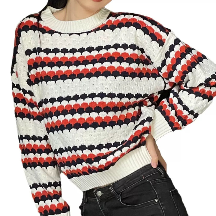 Damen Strickpullover mit strukturiertem Muster Drune