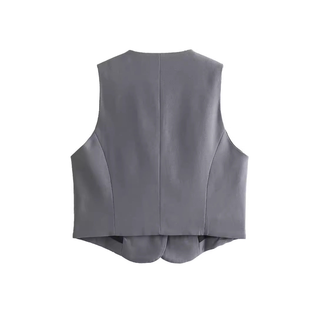 Damen Elegante Taillierte Weste Drune