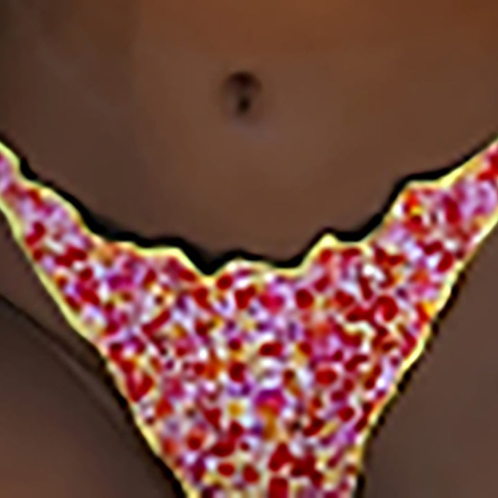 Damen Triangel-Bikini mit farbenfrohem Rüschendesign Drune