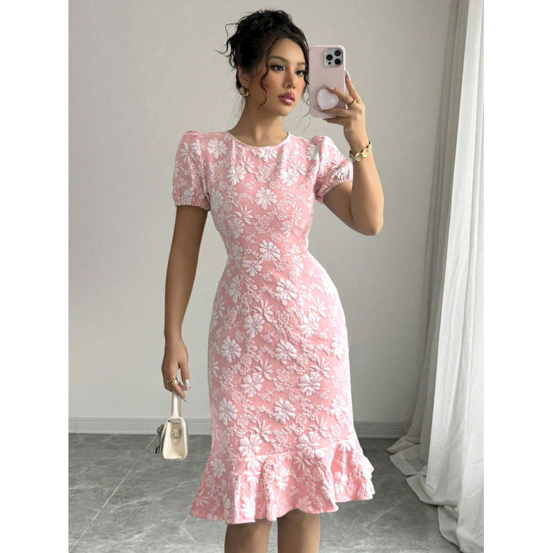 Damen Etuikleid mit floralen Stickereien Drune