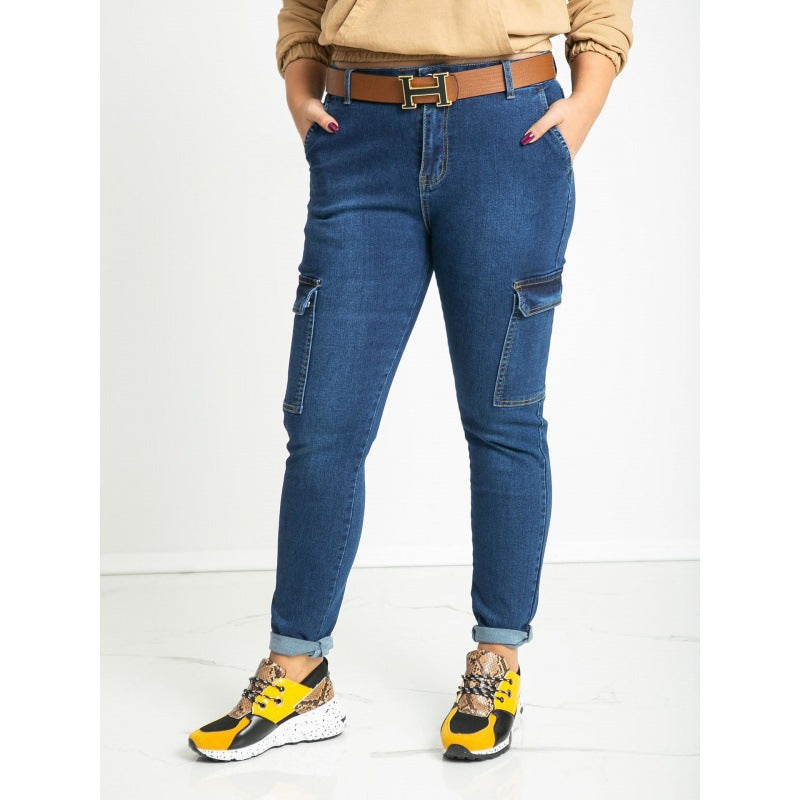 Damen Cargo Jeans mit seitlichen Taschen und bequemer Passform Drune