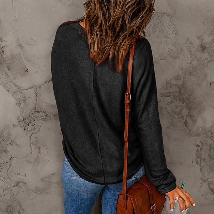 Damen lässiges Sweatshirt mit weitem Schnitt und strukturiertem Material Drune