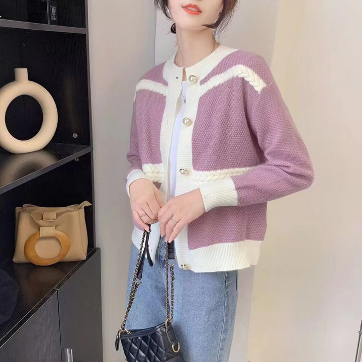 Damen Großer Strickcardigan mit dekorativen Knöpfen und Zopfdetails Drune