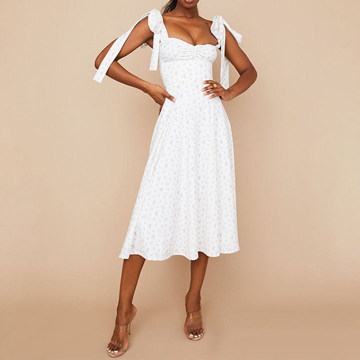 Damen Maxikleid mit tiefem Schlitz und gerafftem Oberteil Drune