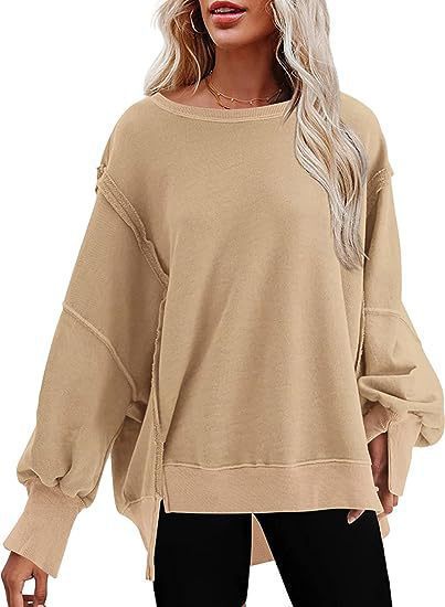 Damen Oversize Sweatshirt mit ballonartigen Ärmeln Drune