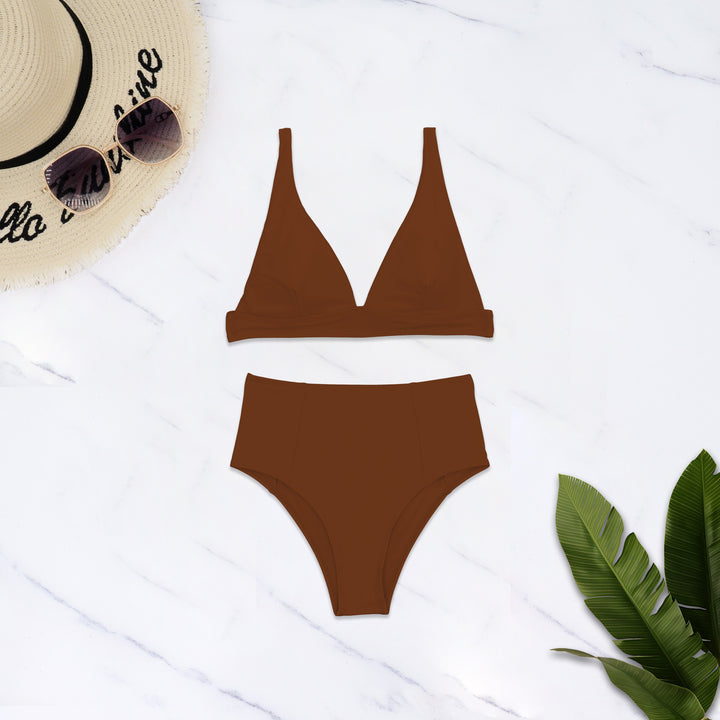 Damen Hochgeschnittener Bikini mit tiefem V-Ausschnitt Drune