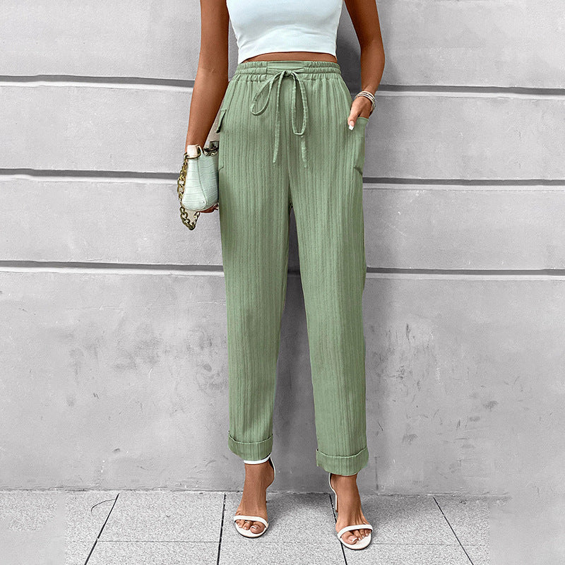 Damen weite Freizeithose mit elastischem Bund und praktischen Taschen Drune