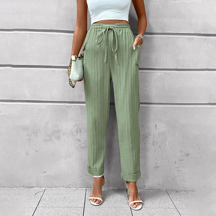Damen weite Freizeithose mit elastischem Bund und praktischen Taschen Drune