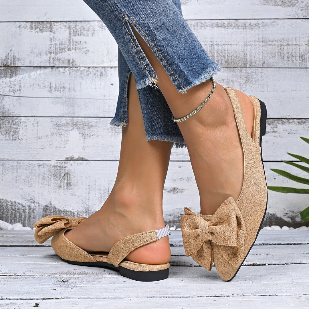 Damen Slingback-Pantoletten mit großem Schleifen-Design und komfortablem Fußbett Drune