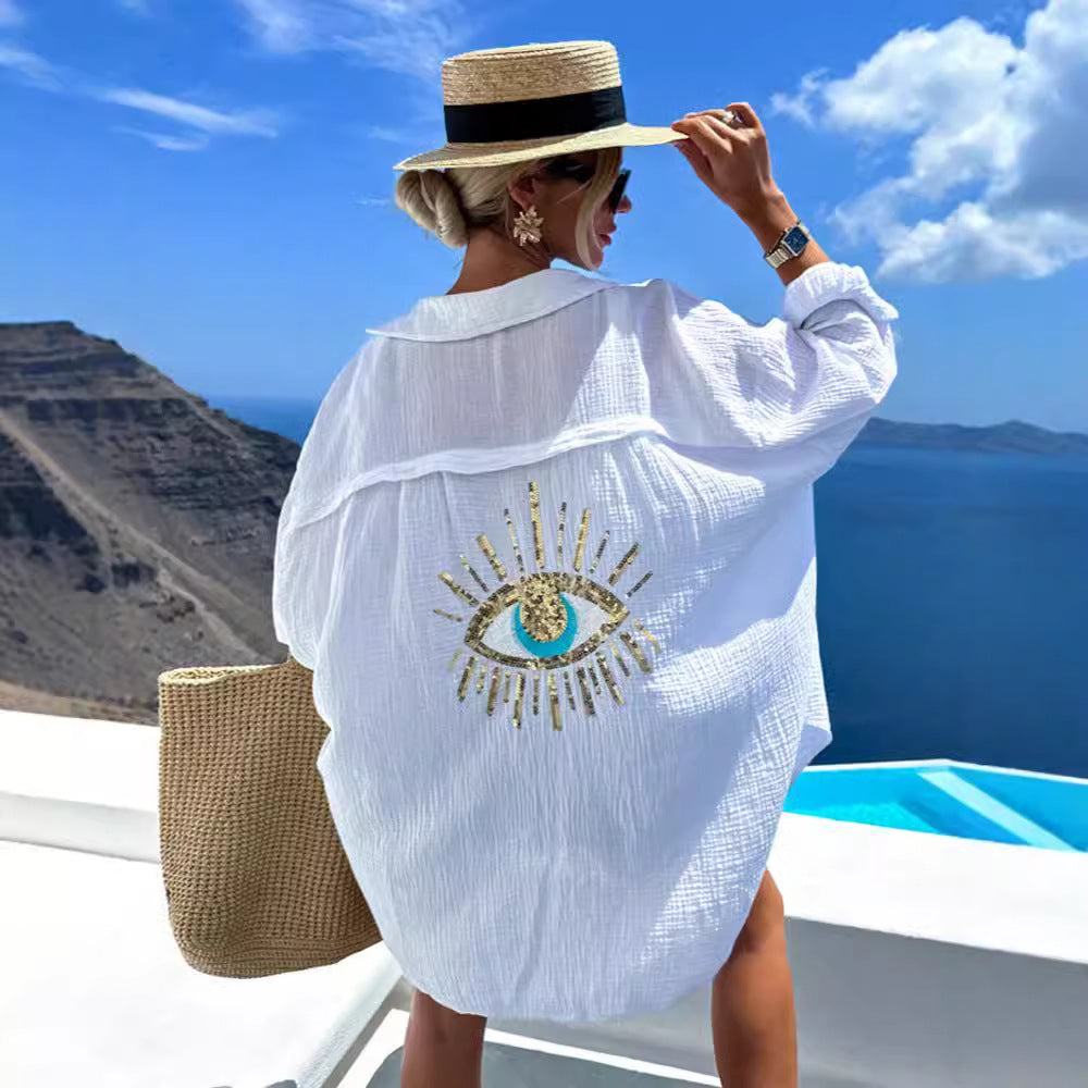 Damen lässige Strandbluse Drune