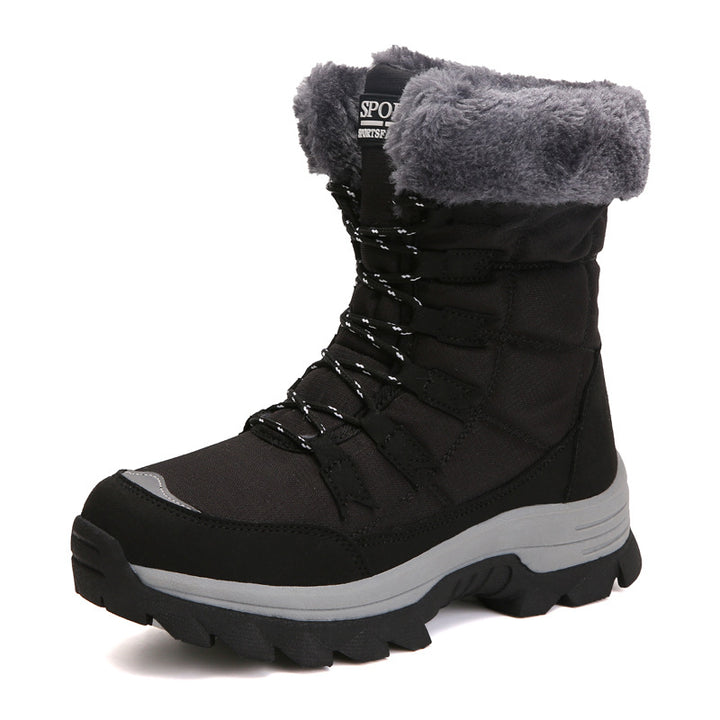 Damen Winterstiefel mit kuscheligem Kunstfellkragen und rutschfester Sohle Drune