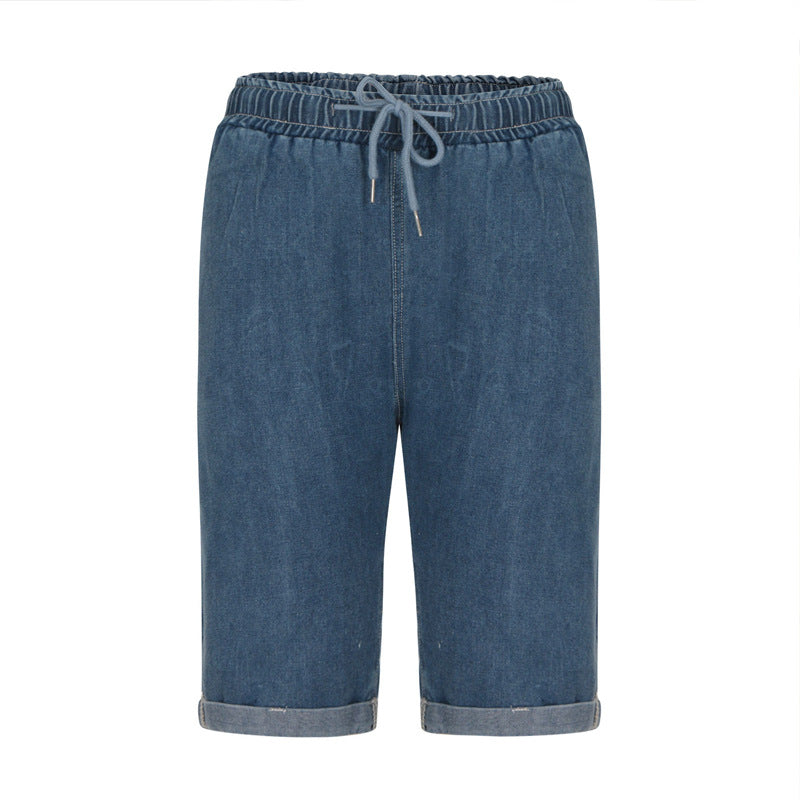 Damen Denim-Shorts mit elastischem Bund und lässigem Schnitt Drune