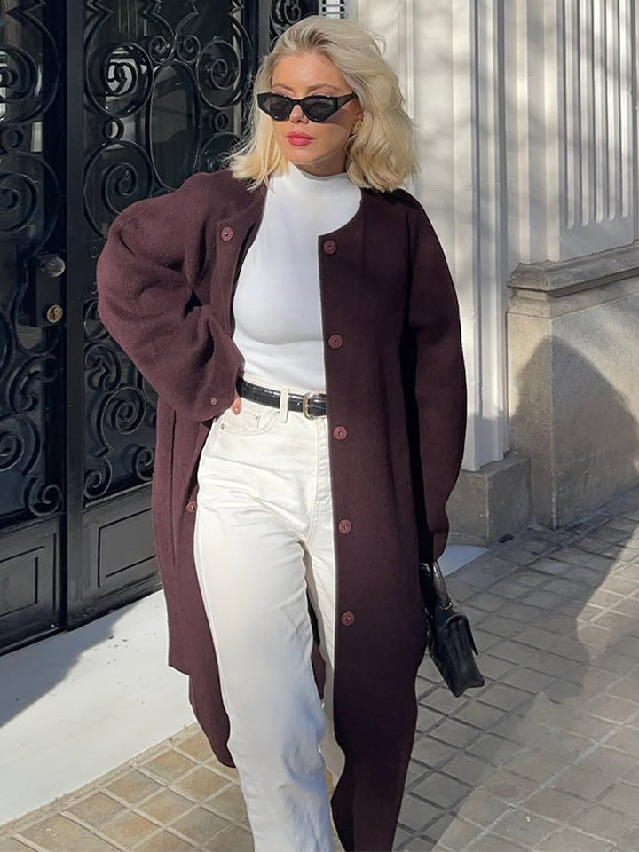 Damen Oversized Cardigan mit Knopfdetails Drune