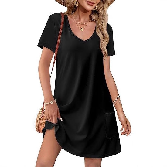 Damen Kurzarm Freizeitkleid Drune