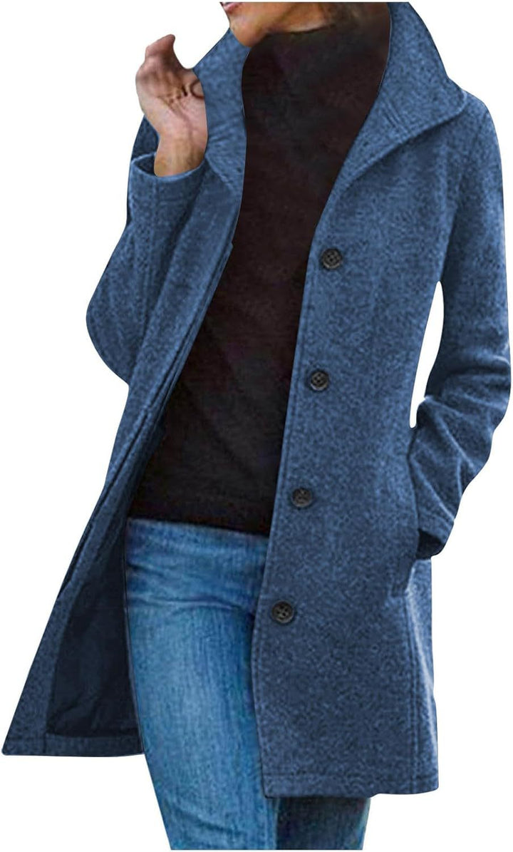 Damen modischer Wollmantel Drune