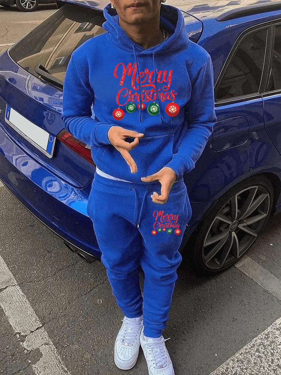 Damen Hoodie und Jogginghose Set mit festlichem Weihnachtsmuster Drune